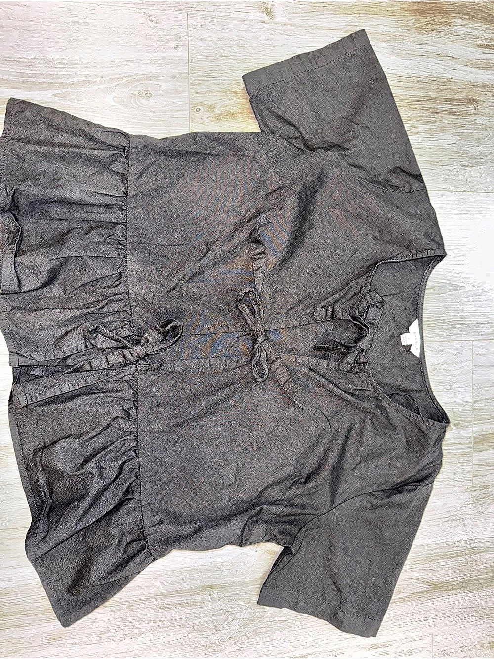 Sim & Sam Short Sleeve Blouse in Black Size Large